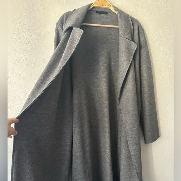 The Row Wool Trench Coat size S Gray Wrap Sash Tie - Picture 9 of 15